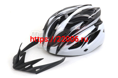 Шлем Вело с козырьком (цв. черно-белый) (размер 54-60см) Шлем Вело с козырьком (цв. черно-белый) (размер 54-60см)