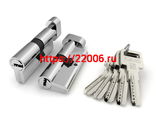 Цилиндровый Fuaro (Фуаро) механизм (R602/70) R6002Knob70(30+10+30) CP хром 5Key с вертушкой