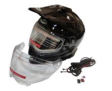 Шлем кроссовый со стеклом (туринг) СНЕГОХОДНЫЙ COBRA EC H331, черный, с ПОДОГРЕВОМ ВИЗОРА, размерXXL