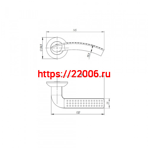 Ручка Punto (Пунто) раздельная R.TL54.LOGICA (LOGICA TL) 130mm SN/CP-3 матовый никель/хром фото 3