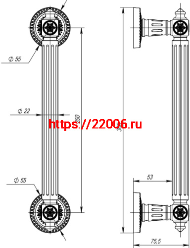 Ручка-скоба Armadillo (Армадилло) PULL.CL250.Matador ( Matador PULL CL) BB-17 коричневая бронза фото 3