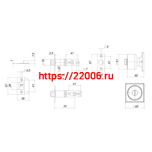Ручка Punto (Пунто) защелка DK772/BL CP-PS (без фик.)хром фото 3 Ручка Punto (Пунто) защелка DK772/BL CP-PS (без фик.)хром фото 3