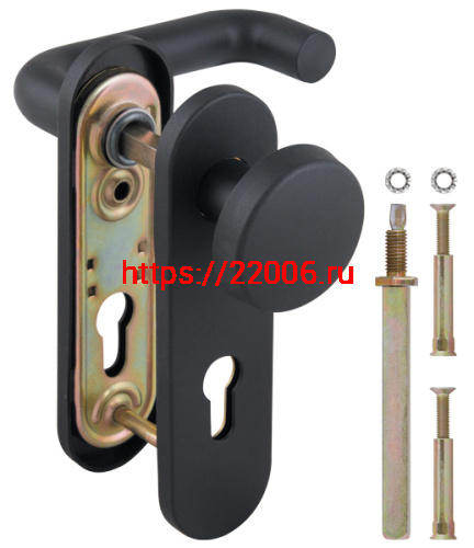 Ручка Fuaro (Фуаро) дверная FP.DH72.043P-KNOB NE (DH-043P-KNOB NE), нейлон, квадрат 9x90 мм, BL-24 черный