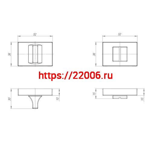 Ручка Punto (Пунто) поворотная BK6.K.QSL52 SN-3 матовый никель фото 3 Ручка Punto (Пунто) поворотная BK6.K.QSL52 SN-3 матовый никель фото 3