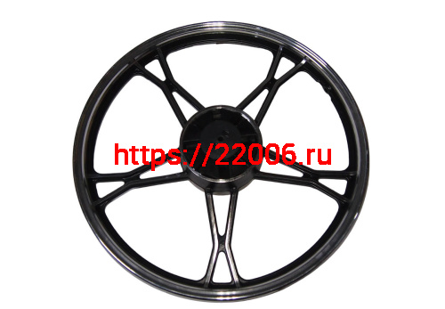 Обод 17" задний литой, барабан. тормоз 1,4-17  Альфа, LARGO/SHURIKEN (стандарт черный) (НАБОР) фото 2