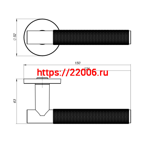 Ручка Fuaro (Фуаро) раздельная R.SLR52.ABRASIVE SSG-39 сатинированное золото фото 3