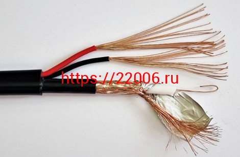 Коаксиальный кабель КВК черного цвета 2 жилы питания, 0,75 мм (КВК П 2х0,75) Коаксиальный кабель КВК черного цвета 2 жилы питания, 0,75 мм (КВК П 2х0,75)