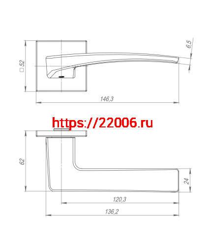 Ручка Punto (Пунто) раздельная K.ARC.Q52.LOTUS BL-24 черный ТРОСИК фото 3