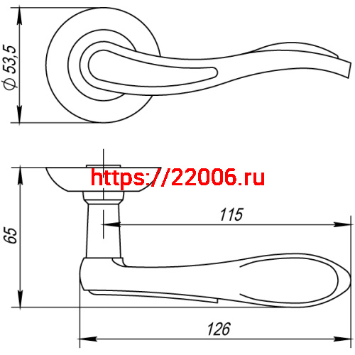 Ручка Punto (Пунто) раздельная SALSA TL/HD SN/CP-3 матовый никель/хром фото 3
