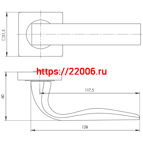 Ручка Ajax (Аякс) раздельная K.JK51.EVO (EVO JK) SN/CP-3 матовый никель/хром фото 3