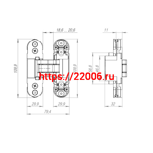Петля Armadillo (Армадилло) скрытой установки U3D2000.TG FSG флор. золото фото 4 Петля Armadillo (Армадилло) скрытой установки U3D2000.TG FSG флор. золото фото 4
