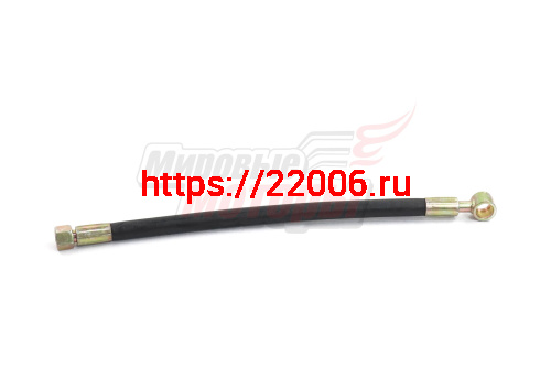 Шланг гидравлики минитрактора кольцо D18-гайка M18, L458 мм Шланг гидравлики минитрактора кольцо D18-гайка M18, L458 мм