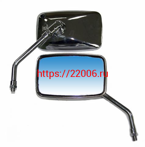 Зеркала заднего вида №18 пластик хром прямоугольное крепление с угла М8 Зеркала заднего вида №18 пластик хром прямоугольное крепление с угла М8