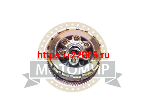 Барабан сцепления CG150/250 162FMJ/167FMM в сборе (8 пазов+8 полупазов) 6 болтов 6 дисков 73Т
