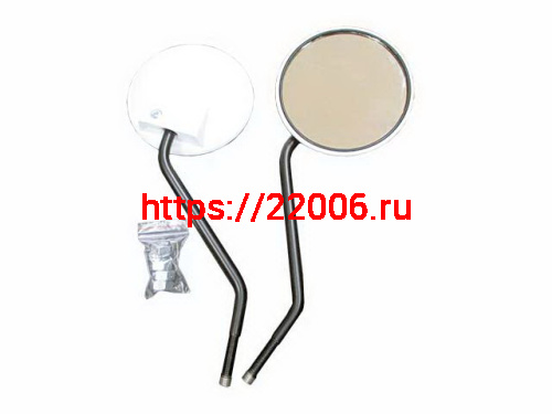 Зеркало круглое белый пластик стойка высокая резьба М10 Урал производство Ирбит Зеркало круглое белый пластик стойка высокая резьба М10 Урал производство Ирбит