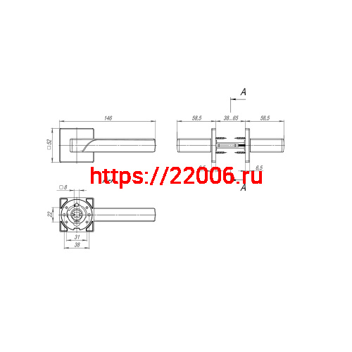 Ручка Fuaro (Фуаро) раздельная K.SL52.FLY (FLY SL) BL-24 черный фото 3