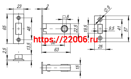 Защелка Fuaro (Фуаро) врезная MAGNM12-50-25 (M12-50-25) SG мат.золото фото 3