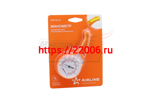 Манометр шинный стрелочный AIRLINE (до 5 атм.) в пласт. корпусе (APR-M-05) Манометр шинный стрелочный AIRLINE (до 5 атм.) в пласт. корпусе (APR-M-05)