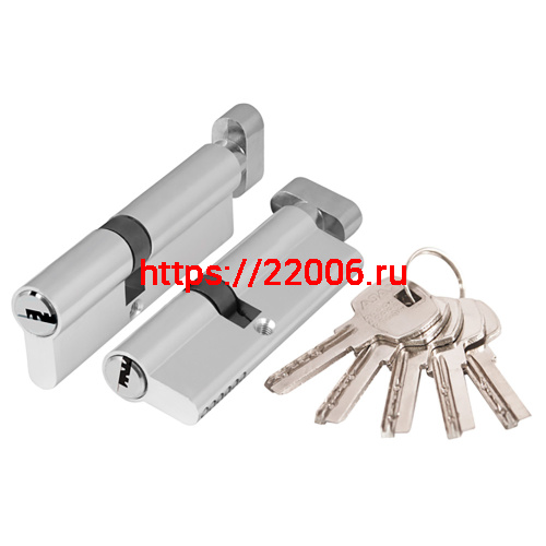 Цилиндровый Ajax (Аякс) механизм (AX202/100) AX2002Knob100 (50+10+40) CP хром с вертушкой Цилиндровый Ajax (Аякс) механизм (AX202/100) AX2002Knob100 (50+10+40) CP хром с вертушкой