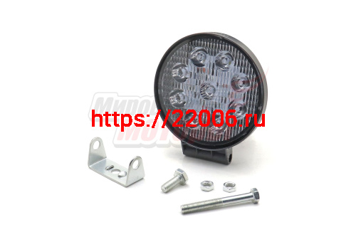 Фара светодиодная 27W 9 диодов SMD, 35мм круг. мет. корпус, дальний свет (Spot) Фара светодиодная 27W 9 диодов SMD, 35мм круг. мет. корпус, дальний свет (Spot)