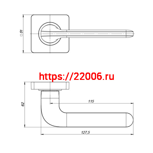 Ручка Punto (Пунто) раздельная K.ZQ51.DROID (DROID ZQ) BL-24 черный фото 2