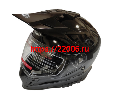 Шлем кроссовый со стеклом COBRA EC H331, белый, черный, черный-лайм, резмер L