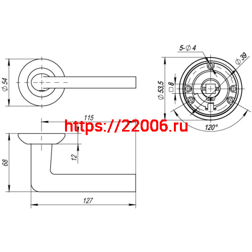 Ручка Punto (Пунто) раздельная R.TL54.REX (REX TL) 140mm SN/CP-3 матовый никель/хром фото 3 Ручка Punto (Пунто) раздельная R.TL54.REX (REX TL) 140mm SN/CP-3 матовый никель/хром фото 3