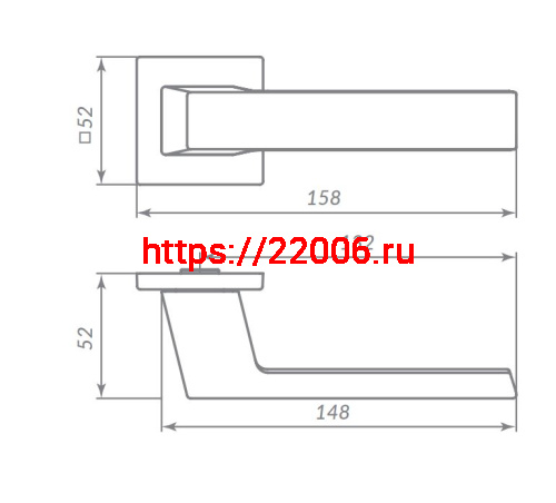 Ручка Punto (Пунто) раздельная K.ARC.Q52.DIPLOMAT SN-3 мат. никель фото 2