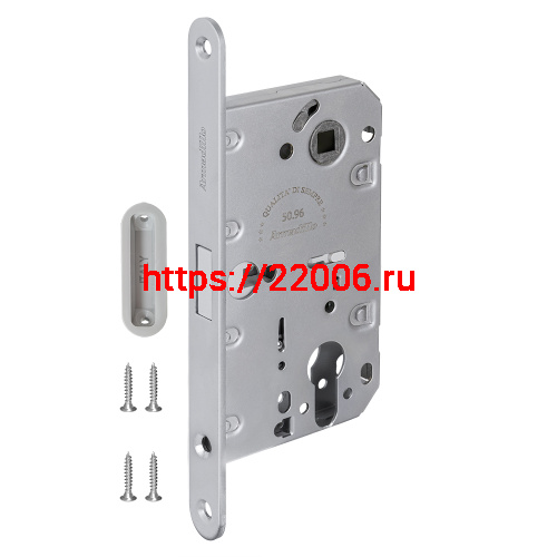 Замок Armadillo (Армадилло) межкомнатный магнитный под цилиндр с ответной планкой GRAVITY G02.190.50.85 MWSC итал тисненый