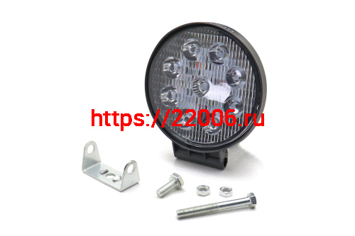 Фара светодиодная 27W 9 диодов SMD, 35мм круг. мет. корпус, ближний свет (Flood) фото 2 Фара светодиодная 27W 9 диодов SMD, 35мм круг. мет. корпус, ближний свет (Flood) фото 2