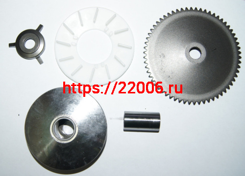 Вариатор 139QMB 50сс в сборе (ролики, наружный шкив, крыльчатка, палец, храповик) TMMP