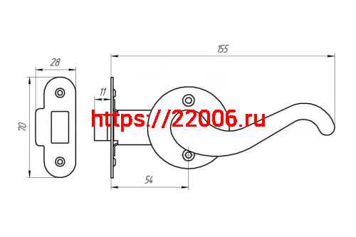 Защелка Zenit (Зенит) ЗЩ2.02 (медь) фото 2 Защелка Zenit (Зенит) ЗЩ2.02 (медь) фото 2