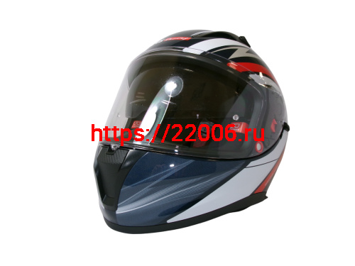Шлем TVS RACING (Индия) STREET D/V NAVY BLUE RED размер M, + пинлок в комплекте, очки