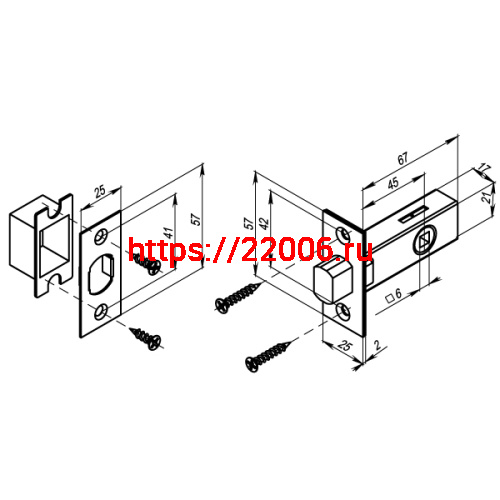 Задвижка Punto (Пунто) врезная METDB-45 (DB-45) CP хром фото 3