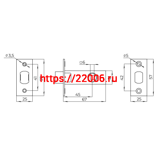 Задвижка Ajax (Аякс) врезная METDF-45 (DF-45) BL черный фото 3