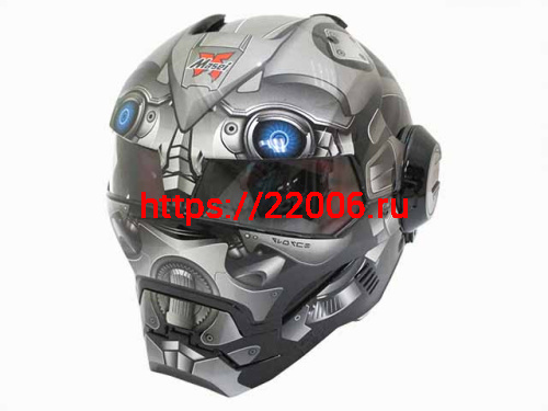 Мотошлем закрытый MASEI 610 Bumblebee серый (XL)