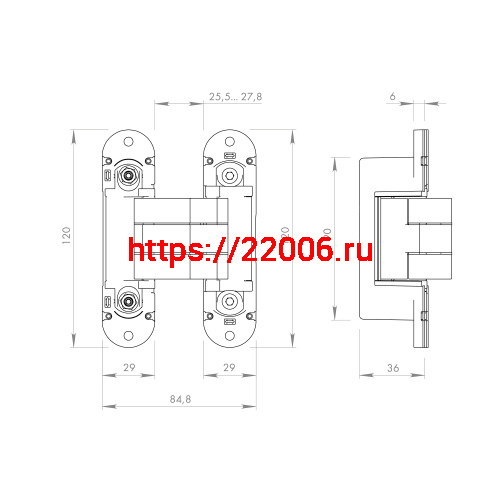 Петля Armadillo (Армадилло) скрытой установки U3D8000.VPG FSG флор. золото TECH фото 3