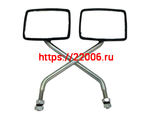 Зеркало квадратное пластик стойка цинк М10 (производство Ирбит) заднего вида Зеркало квадратное пластик стойка цинк М10 (производство Ирбит) заднего вида