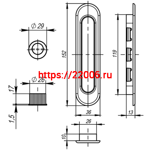 Ручка Armadillo (Армадилло) для раздвижных дверей SH.LD152.010 (SH010) WAB-11 матовая бронза фото 4 Ручка Armadillo (Армадилло) для раздвижных дверей SH.LD152.010 (SH010) WAB-11 матовая бронза фото 4