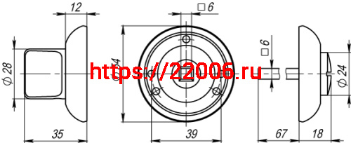 Ручка Armadillo (Армадилло) поворотная BK6.R.LD54 (BK6) CP-8 хром фото 3