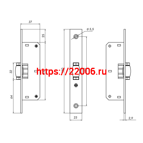 Защелка Punto (Пунто) врезная METLR-155B ролик SN мат.никель фото 3 Защелка Punto (Пунто) врезная METLR-155B ролик SN мат.никель фото 3