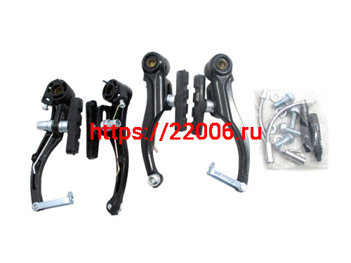 Набор V-тормоза, алюминиевая (перед.+задн) черный, New Model 3122632-1Б/Р Набор V-тормоза, алюминиевая (перед.+задн) черный, New Model 3122632-1Б/Р