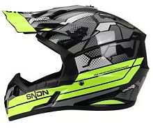 Мотошлем 801 серо-зеленый (M)